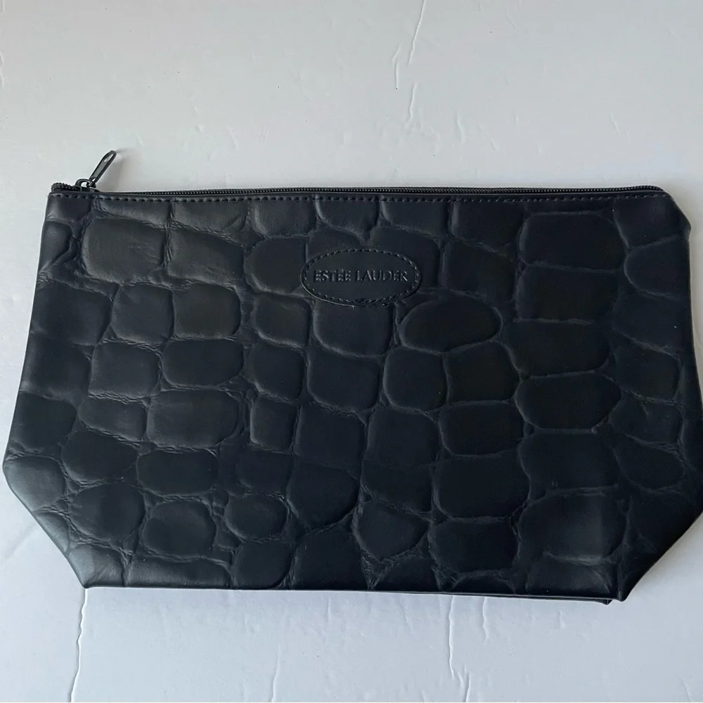 Vintage Estee Lauder Black Cosmetic Bag‎